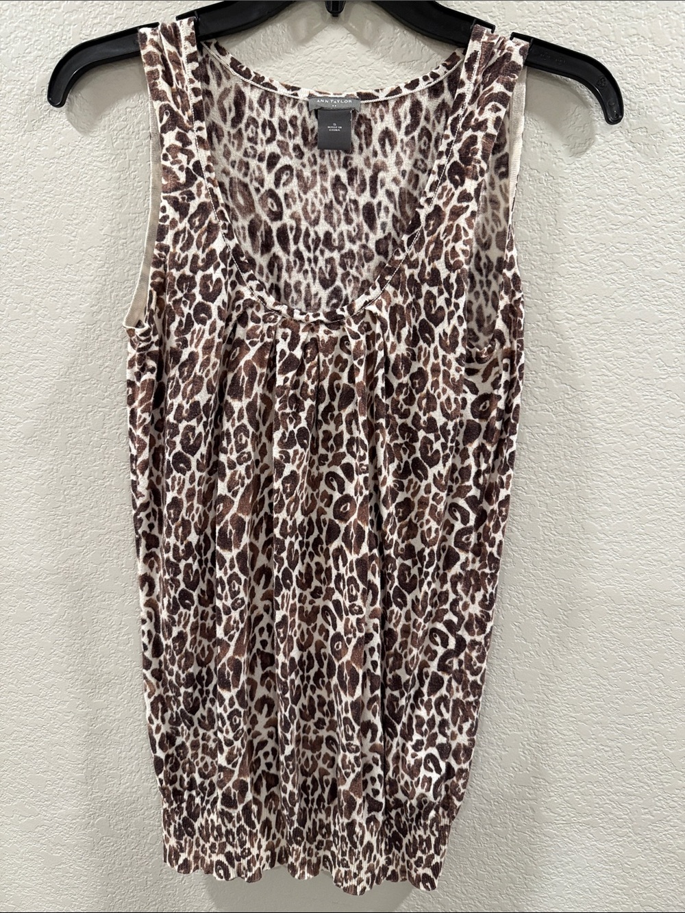 Ann Taylor Leopard Print Tank Dress in Brown & Cream